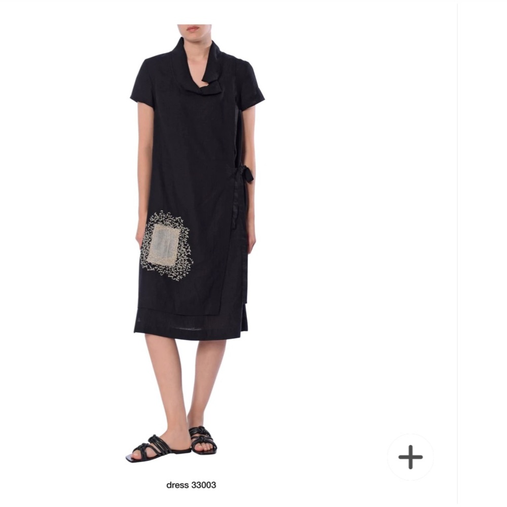 Crea Concept Black Linen Tunic Dress Spring Summer 2021